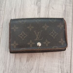 Authentic Louis Vuitton Monogram Canvas Porte Monnaie Tresor Wallet